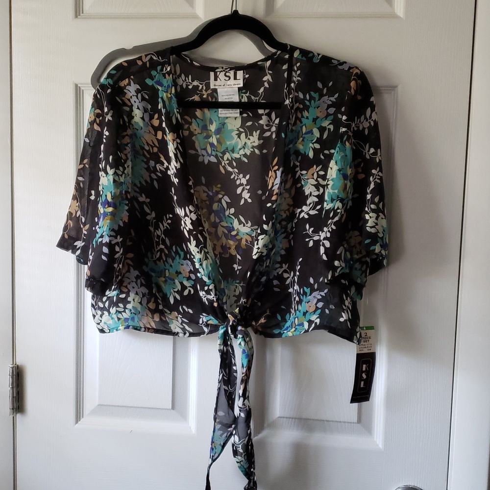 Black Sheer Shift With A Leaf Print